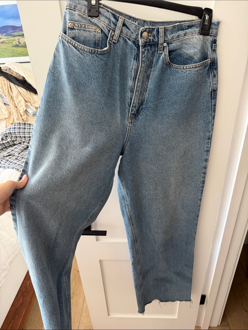 KHY light wash low rise denim jean